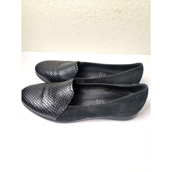 Ecco Women's Black Snake Suede Leather Slip-On Loafers Size 38 Us 7 - Picture 4 of 10